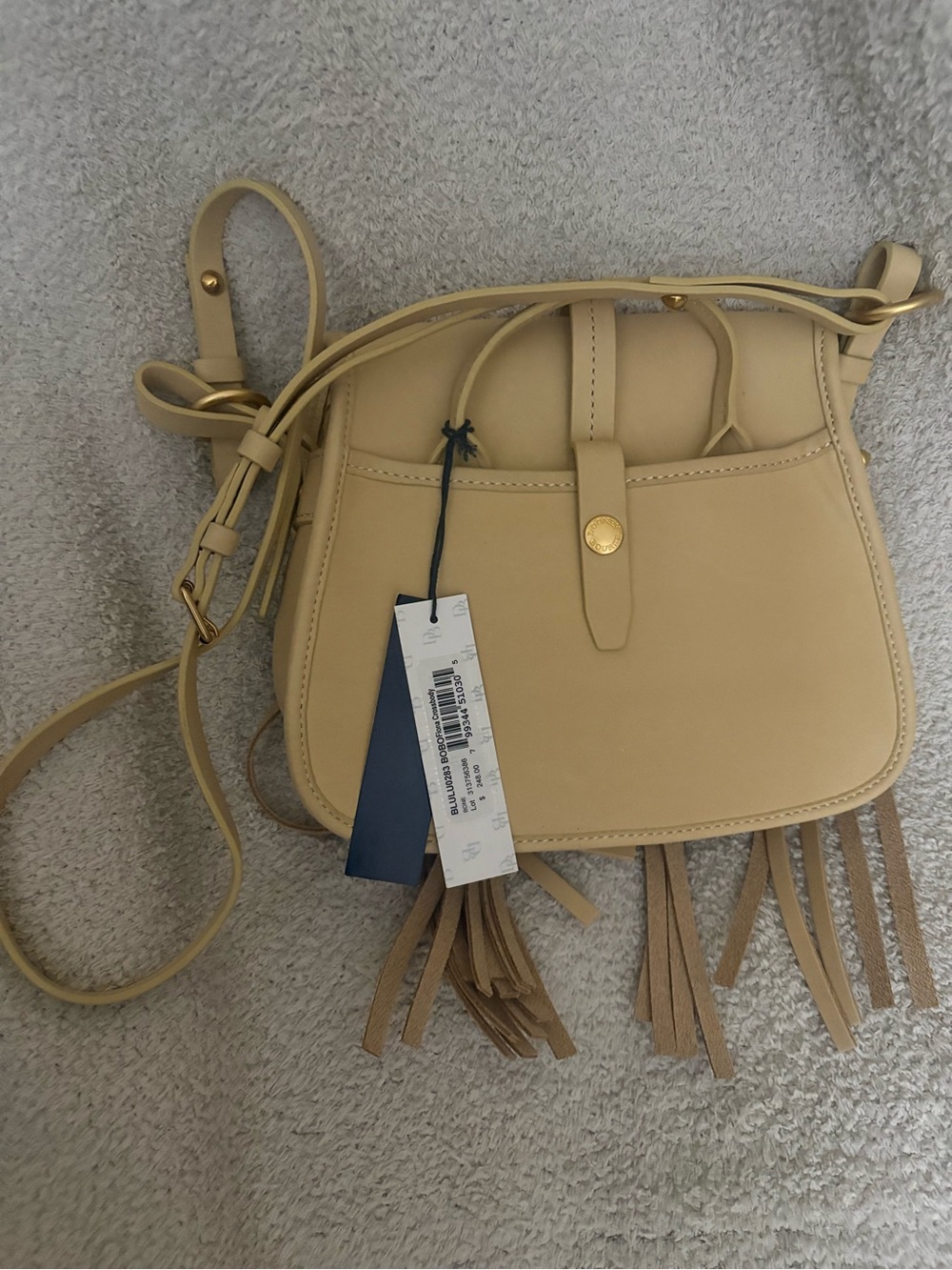 Dooney & Bourke Lulu Fiona Fringe Crossbody Bag in Cream NWT - Picture 3 of 16
